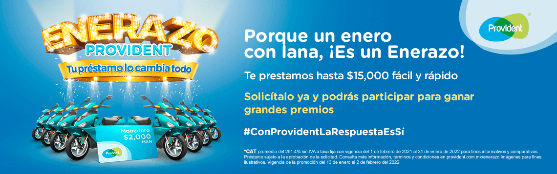Porque un enero con lana, ¡Es un Enerazo! Te prestamos hasta 15000 pesos fácil y rápido