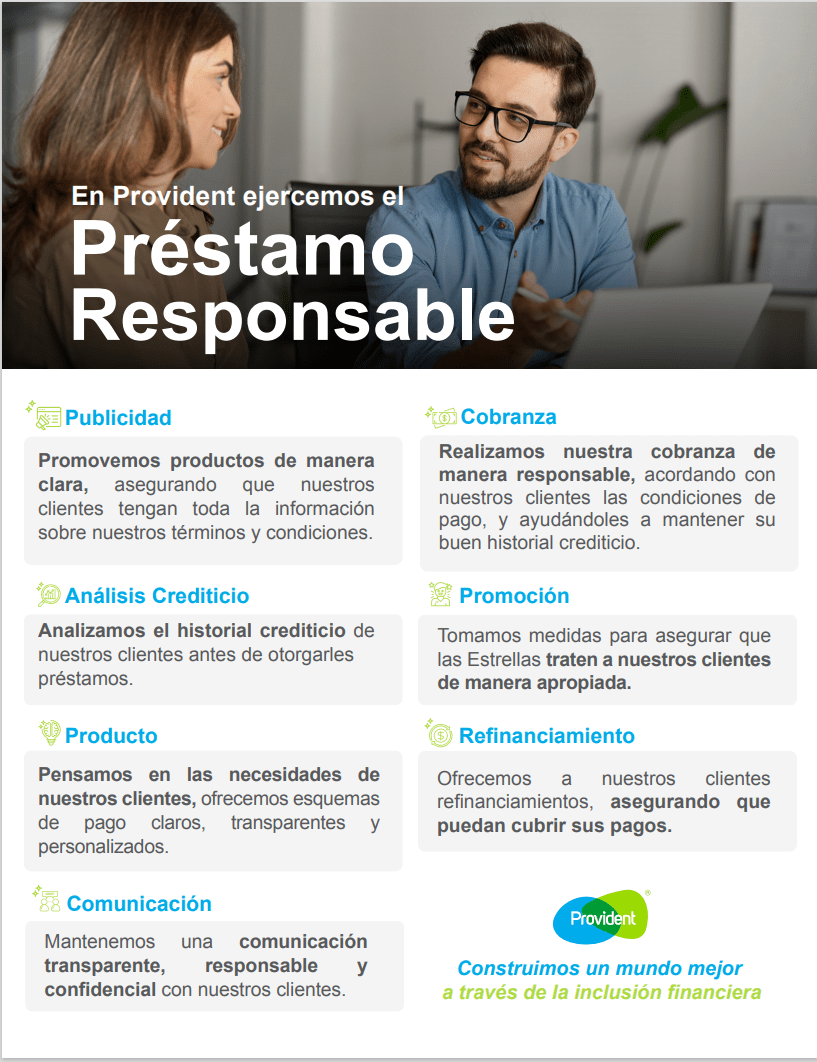 Nuestros principios de Préstamo Responsable